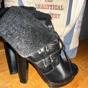 Rachel Zoe Piper Sherling Leather Booties